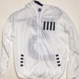 White Striped Windbreaker